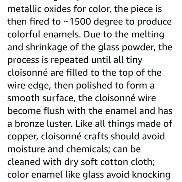 Vtg 10" Oriental Cloisonne Vase Blue Bird Dahlia Plum Royal Blue Asian Chinese - Picture 15 of 15